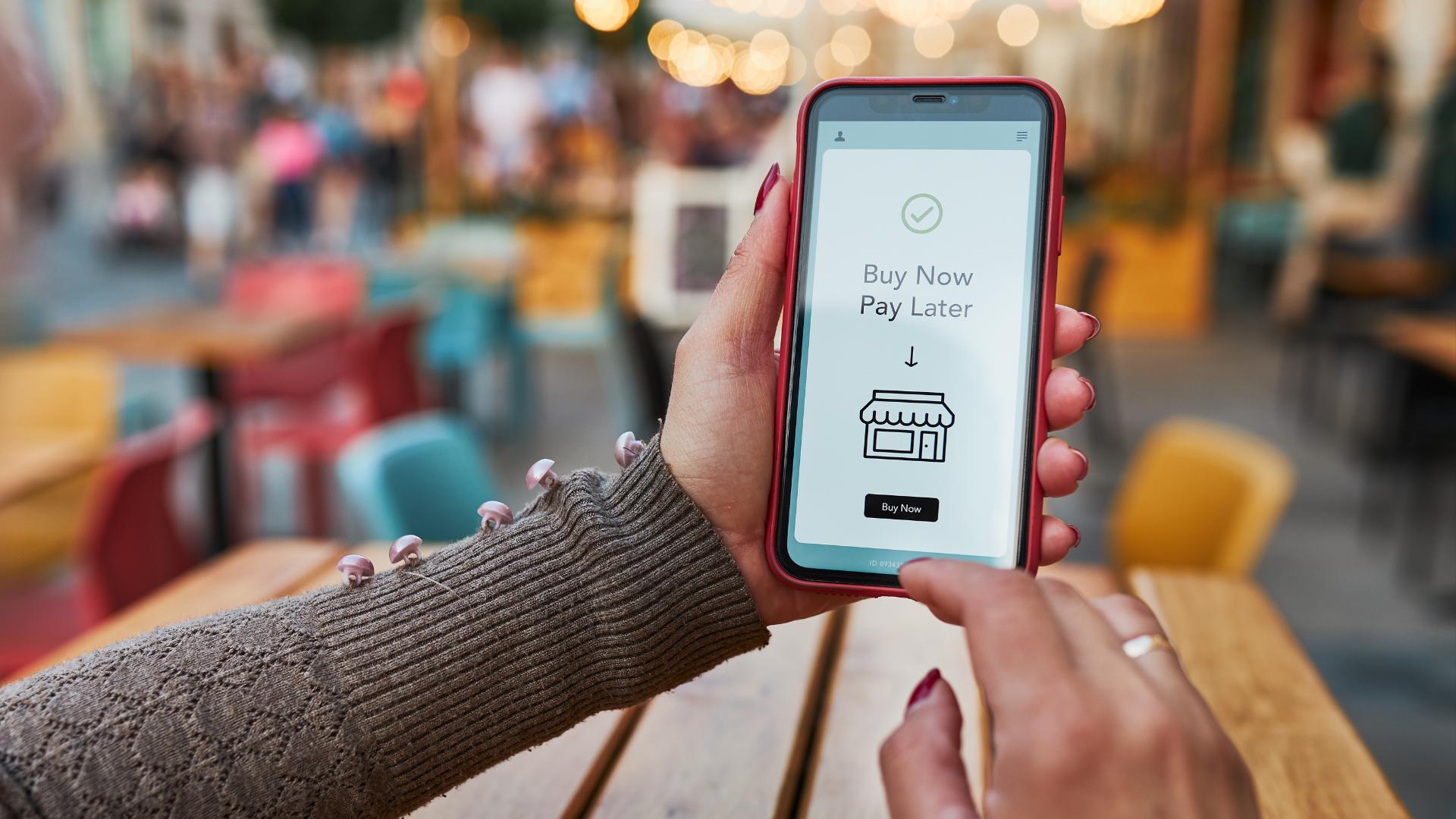 Mobile phone showing buy now pay later